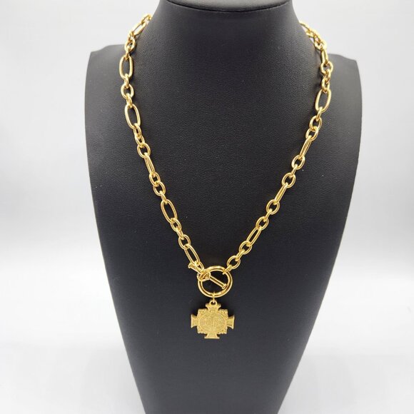 Chunky chain with toggleand pendant gold plated - Picture 4 of 6